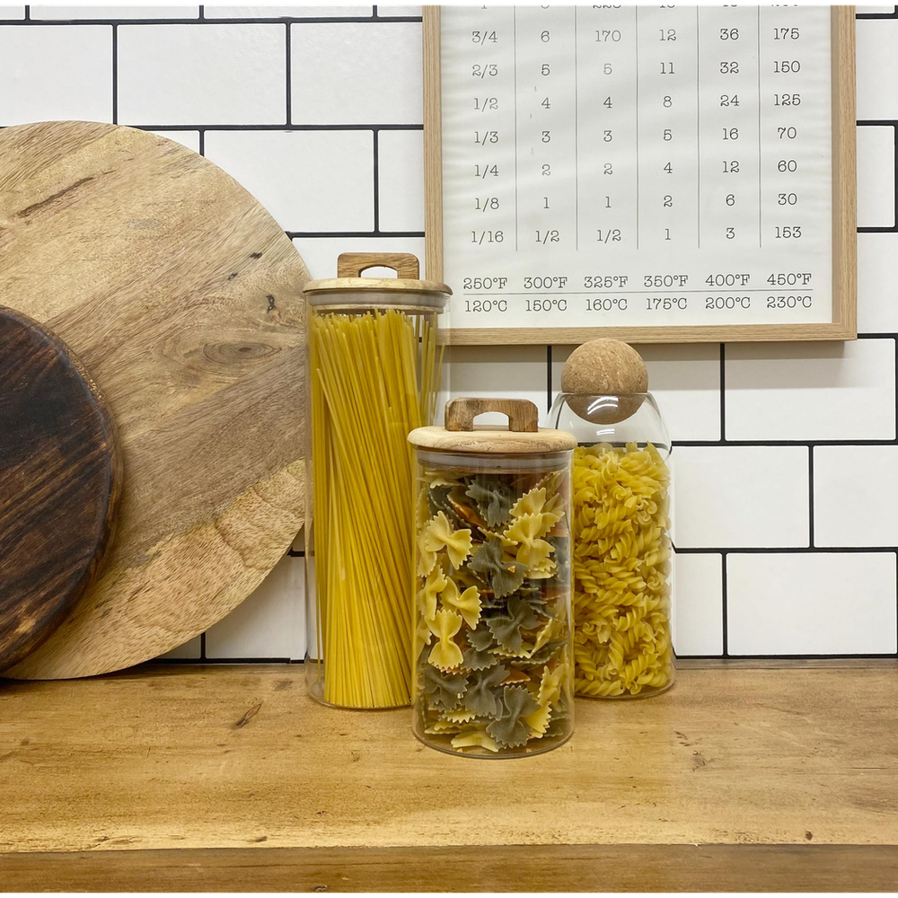 Premium Glass Storage Jar w/ Acacia Lid - 1.2L Capacity