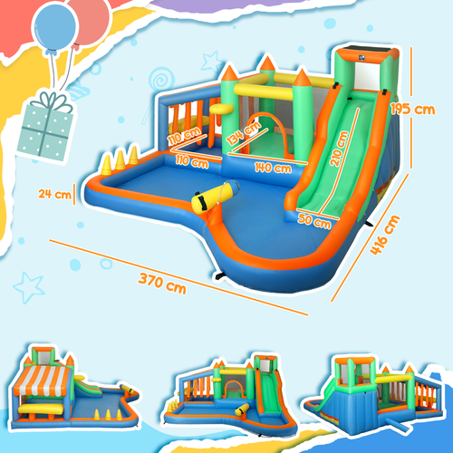 AIYAPLAY Inflatable Bouncy Castle with 680W Blower for Kids, 416x370x195 cm