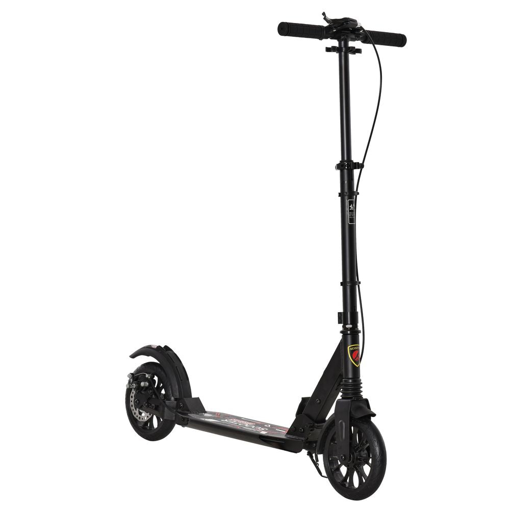 HOMCOM Adult Teens Kick Scooter Fold Adjust 14+ w/ Rear Wheel&Hand Brake