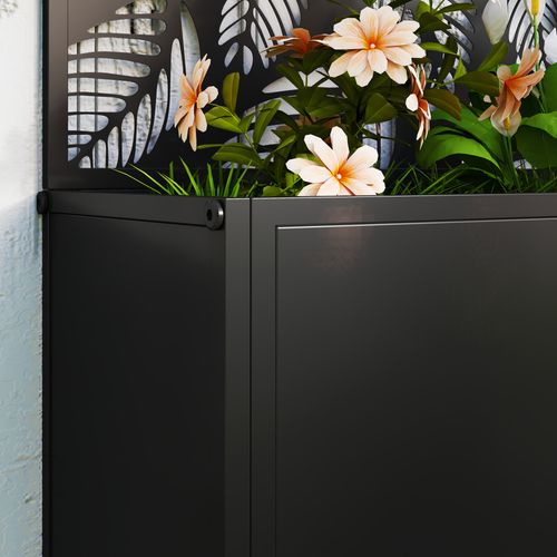 Outsunny Metal Raised Garden Bed with Trellis, Outdoor Elevated Planter Box
