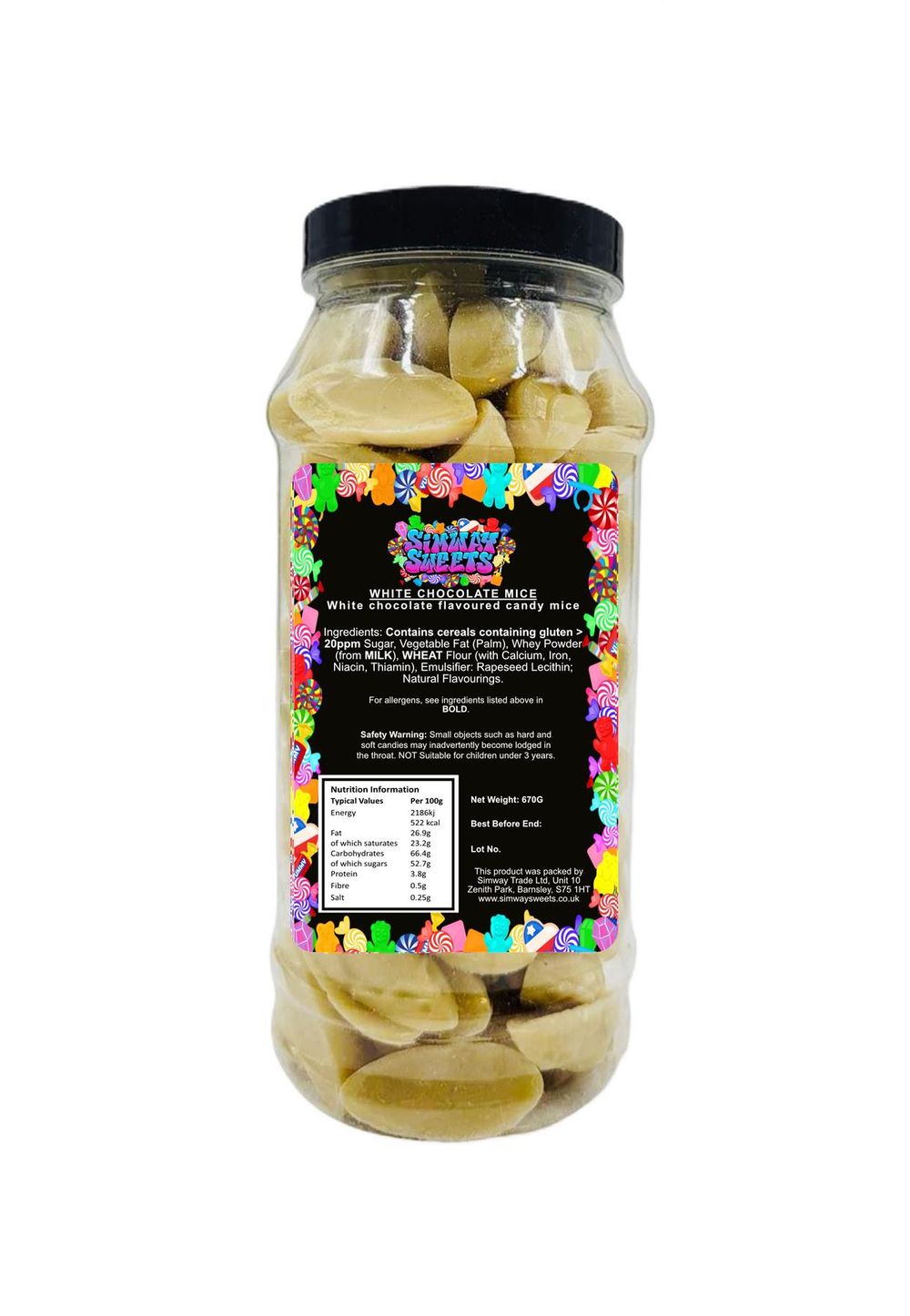 White Chocolate Mice - Retro Sweets Gift Jar