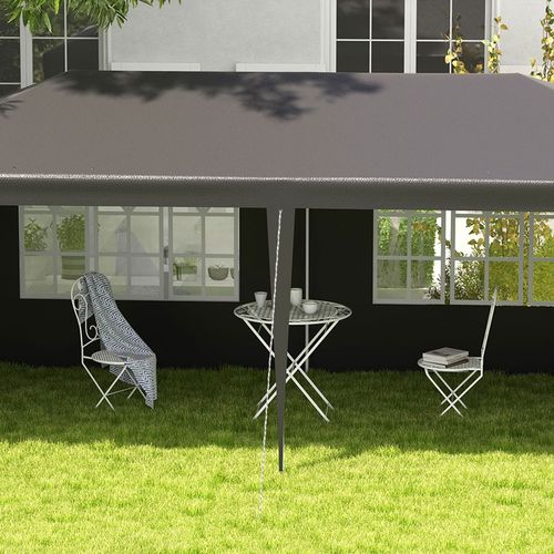 6m x 3m Garden Gazebo Marquee Canopy Party Tent Canopy Patio Dark Grey
