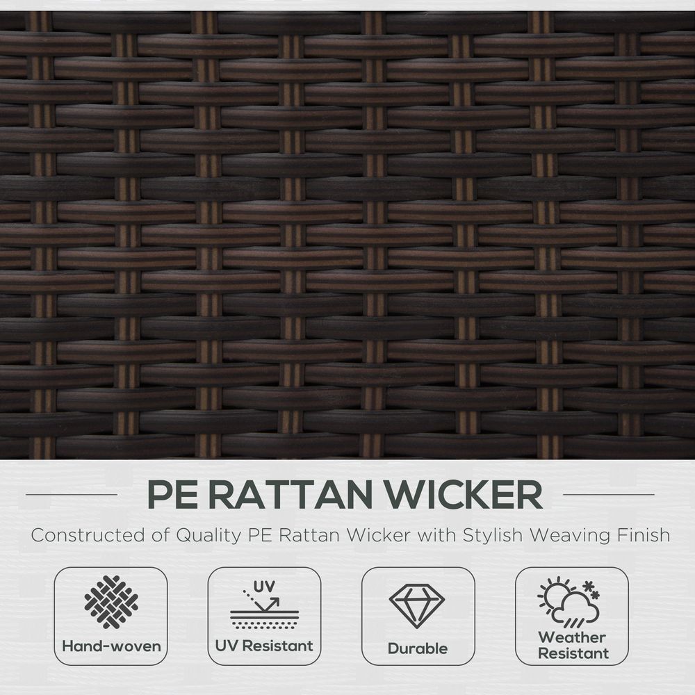 Rattan Single Sofa Chair Garden Wicker Weave Armchair Fire Resistant Brown