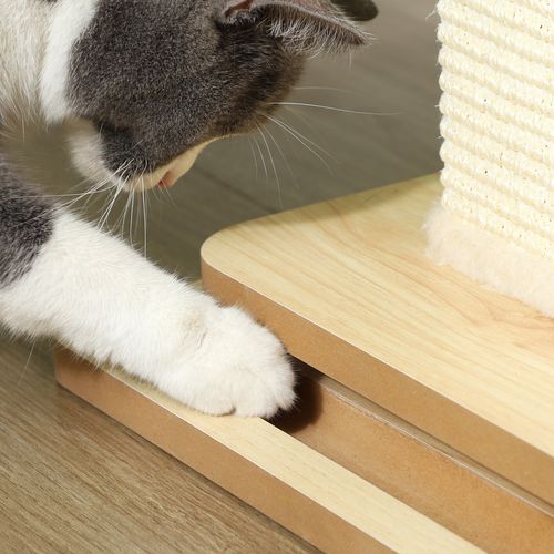 PawHut 67cm Cat Scratching Post 3 in 1 Cat Scratcher w/ Track Ball Toy