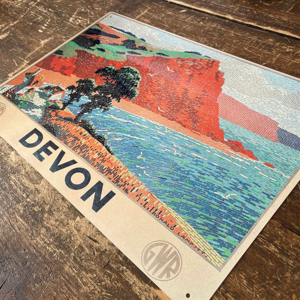 Authentic Vintage Metal Sign - Great Western Railway, Devon