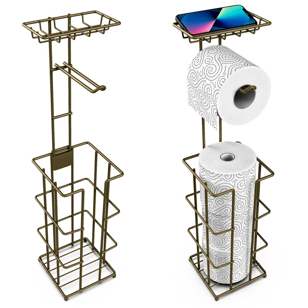 Vinsani Metal Toilet Roll Holder & Storage