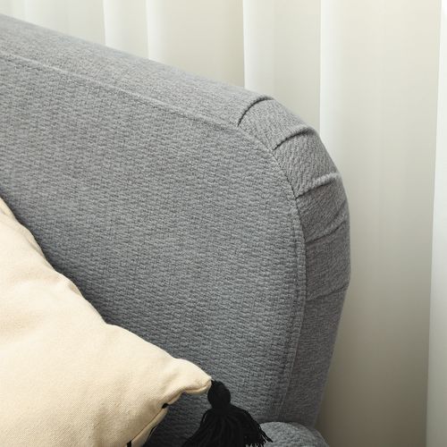 HOMCOM 2 Seater Sofa with 21cm Thick Padding and Wood Legs