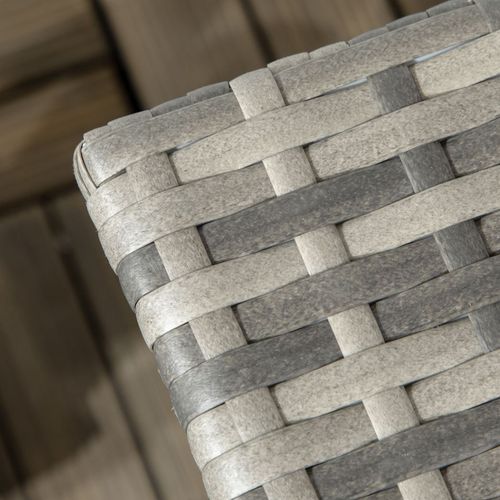 PE Rattan Outdoor Coffee Table, Rattan Side Table for Patio, Garden, Mixed Grey