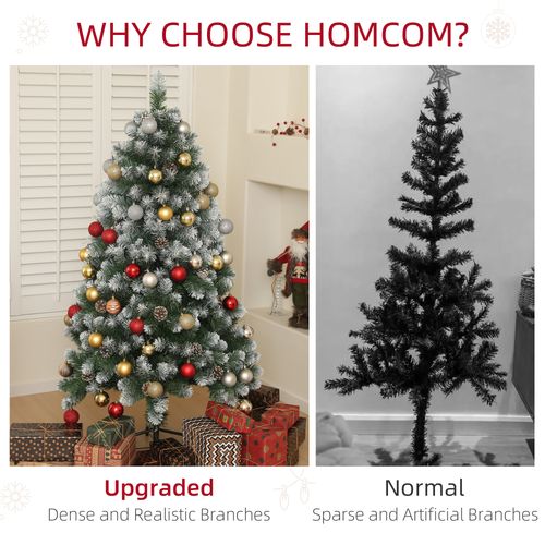 HOMCOM 5ft Artificial Pine Christmas Tree with Pinecones, Steel Base