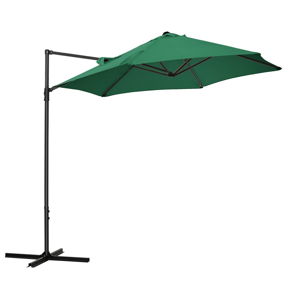 High-Quality 2.5M Cantilever Parasol 360° Rotation, Green