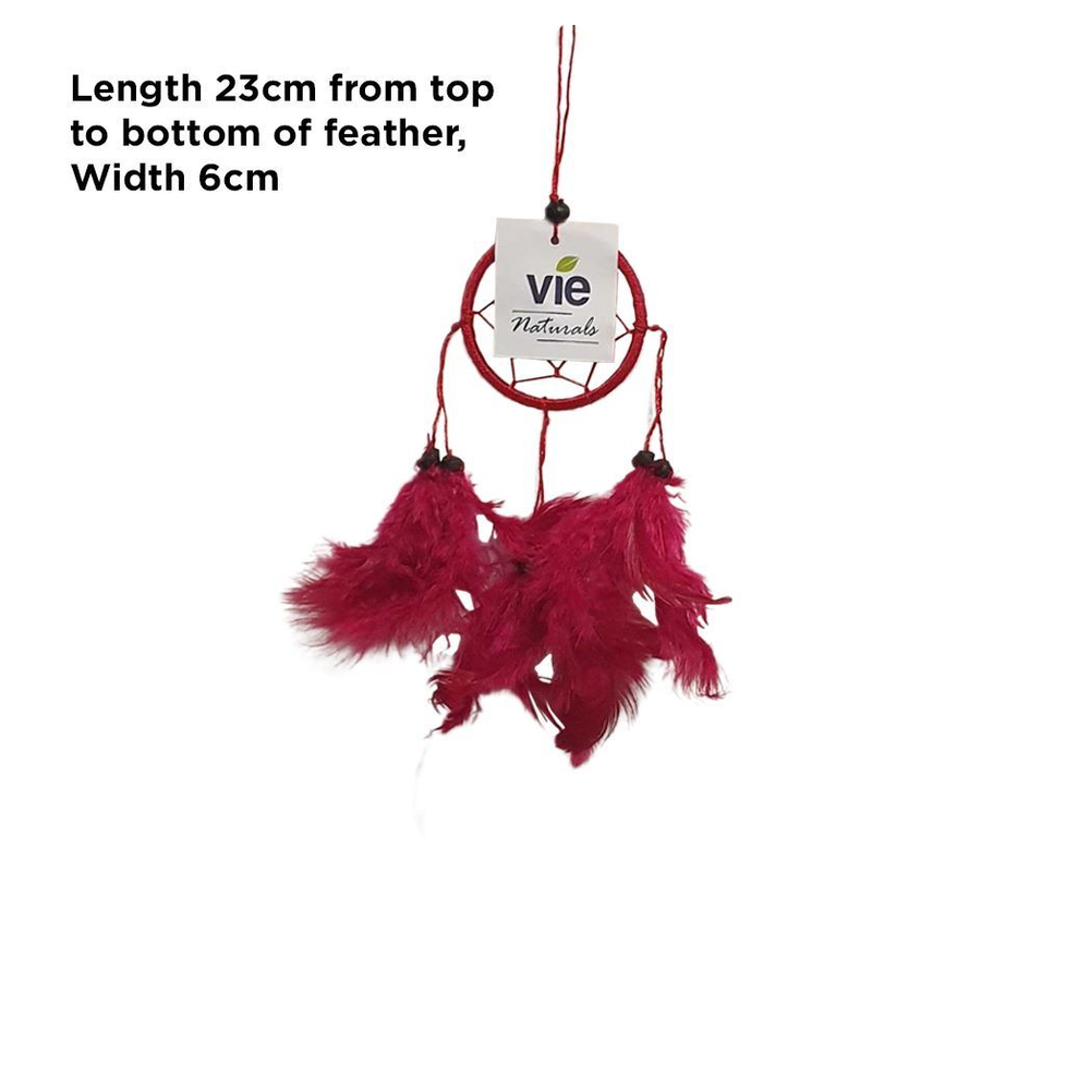 Premium Dream Catcher: 6cm Ring, Bead, Red