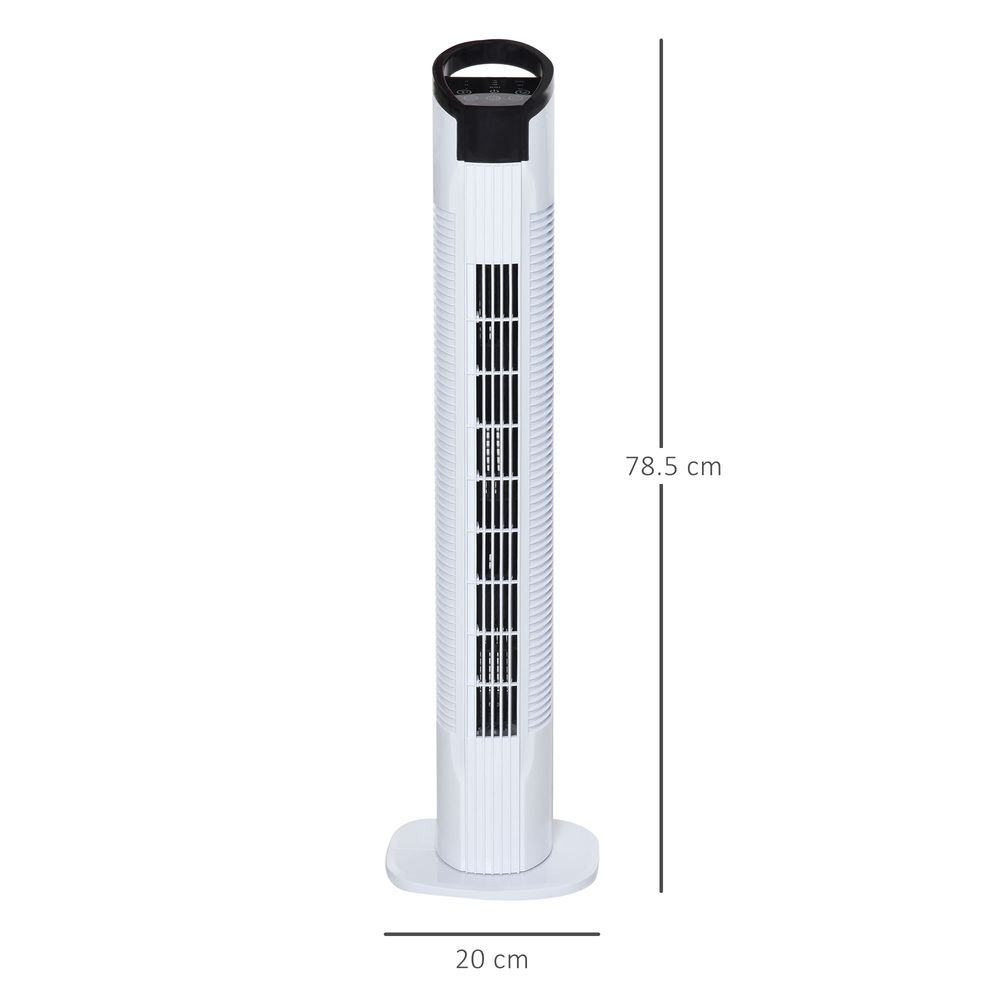 Tower Fan, 3 Speed 3 Mode, Oscillation Remote Black/White