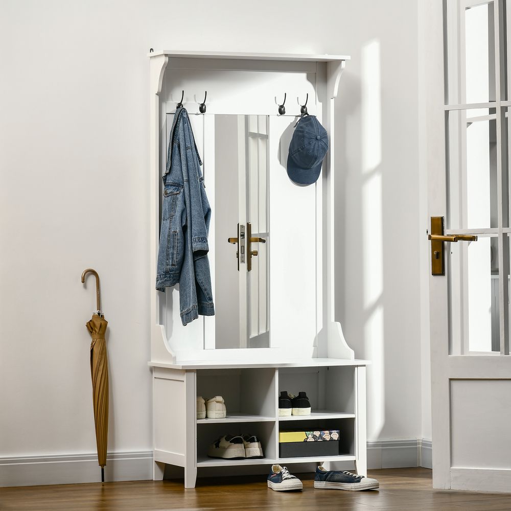 HOMCOM Mirror Cabinet, 80x40x170cm - White