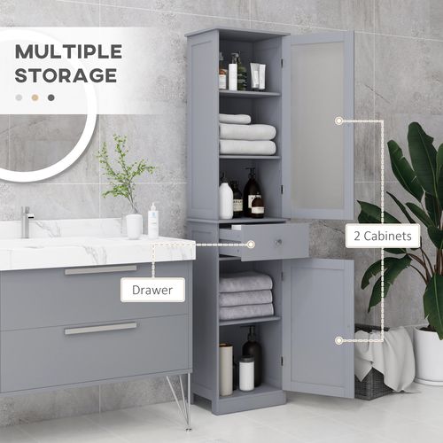 kleankin Storage Cabinet Organizer Tower with Shelves & Drawer
