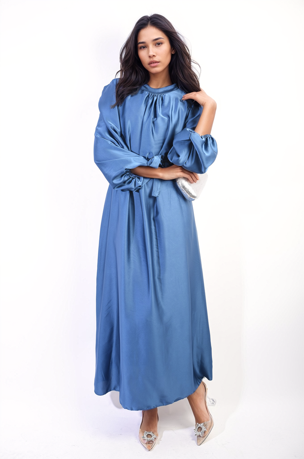 Astrid Long Sleeve High Neck Maxi Dress - Elegant and Comfortable