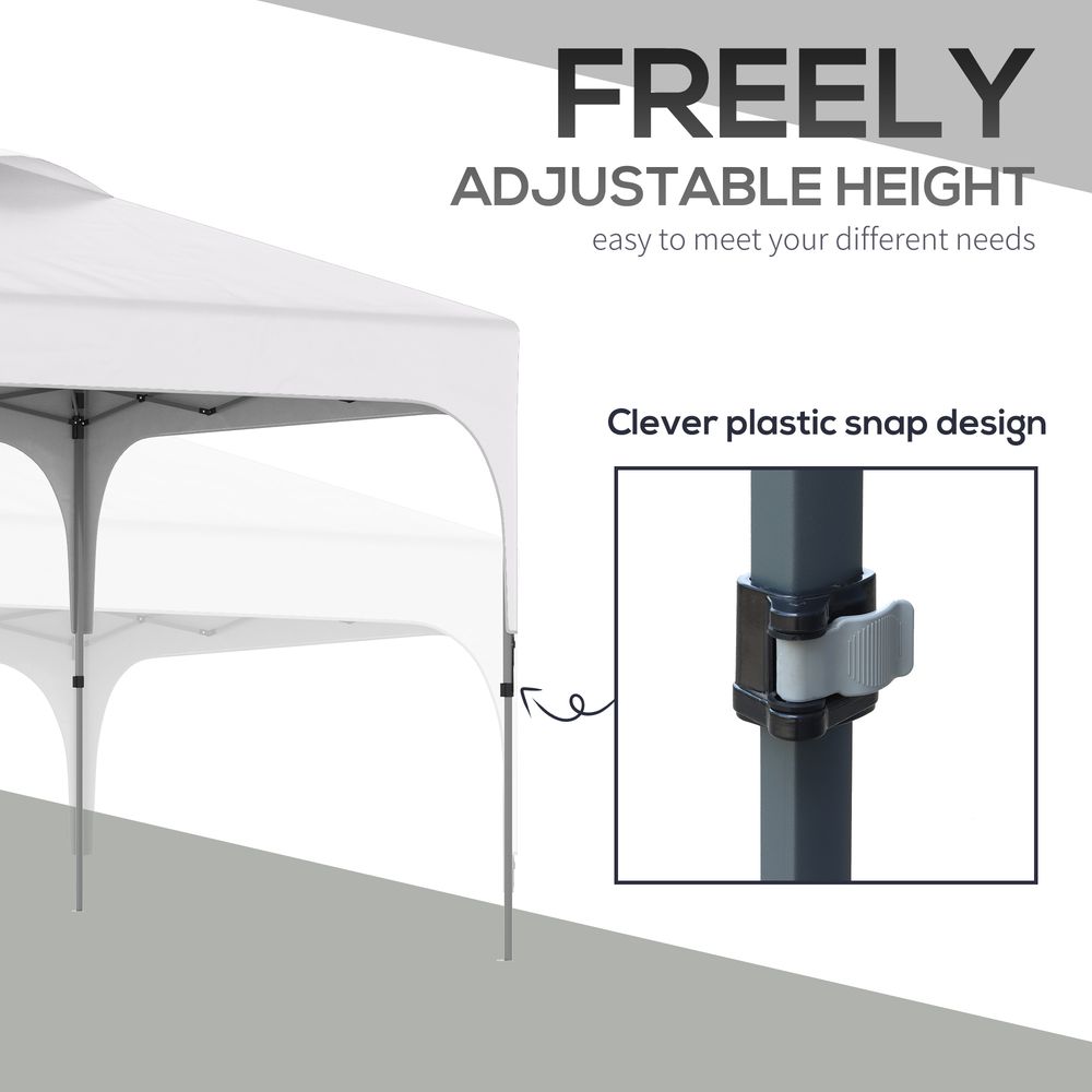Premium 3x3M Pop Up Gazebo - Carry Bag, 4 Leg Weight Bags, White - Outdoor Events, BBQs, Camping
