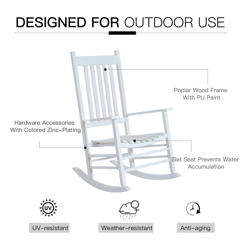 Stylish Garden Rocking Chair: Outdoor Swing, Wooden Rocker for Balcony, Deck