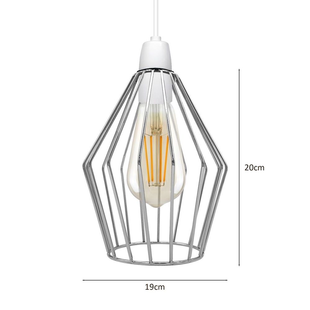 Modern Vintage Chrome Industrial Metal Rustic Lampshade Vintage Light