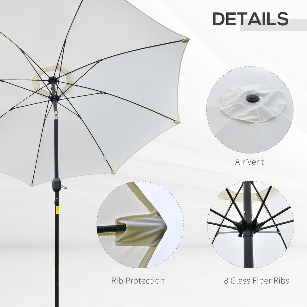 Premium Outsunny 2.6M Umbrella - Cream White, High Quality, Reliable, Durable, Stylish Design