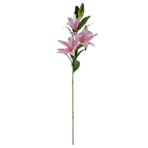 Pack of 6 x 100cm Large Pink Lily Stem - 18 Flowers