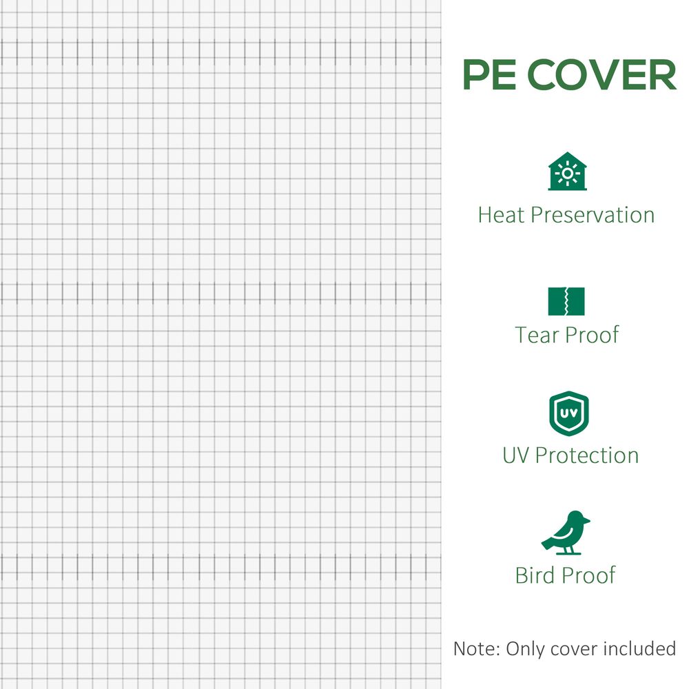 Outsunny 3 x 2 x 2m Replacement Greenhouse Cover w/ Windows, White