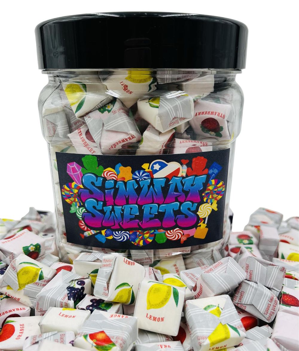 Fruit Caramels x 190 | Gourmet Jar of Individually Wrapped Candy | High-Quality Ingredients | Perfect Gift or Personal Treat