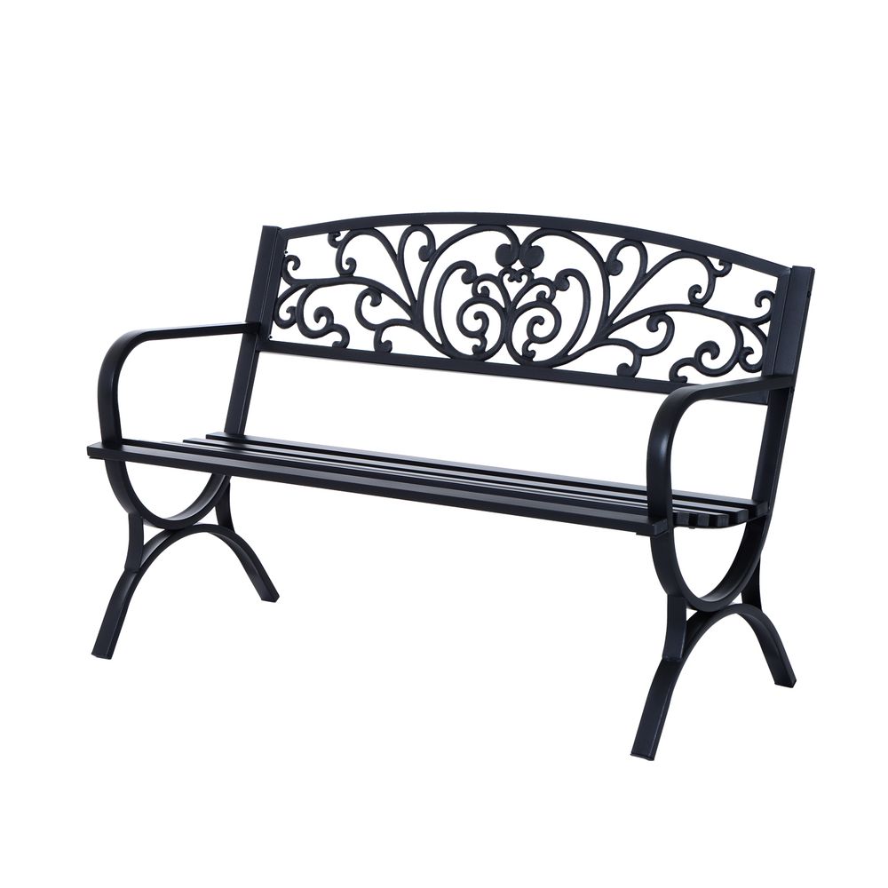 Garden Bench, Steel Black