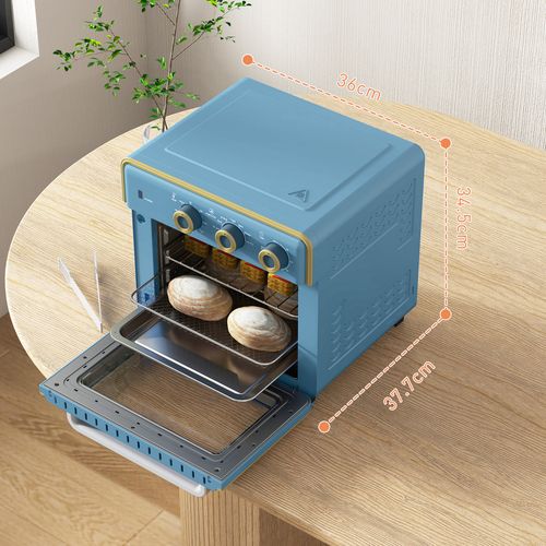 HOMCOM 20L Mini Oven with Adjustable Temperature, 60 Min Time 1400W