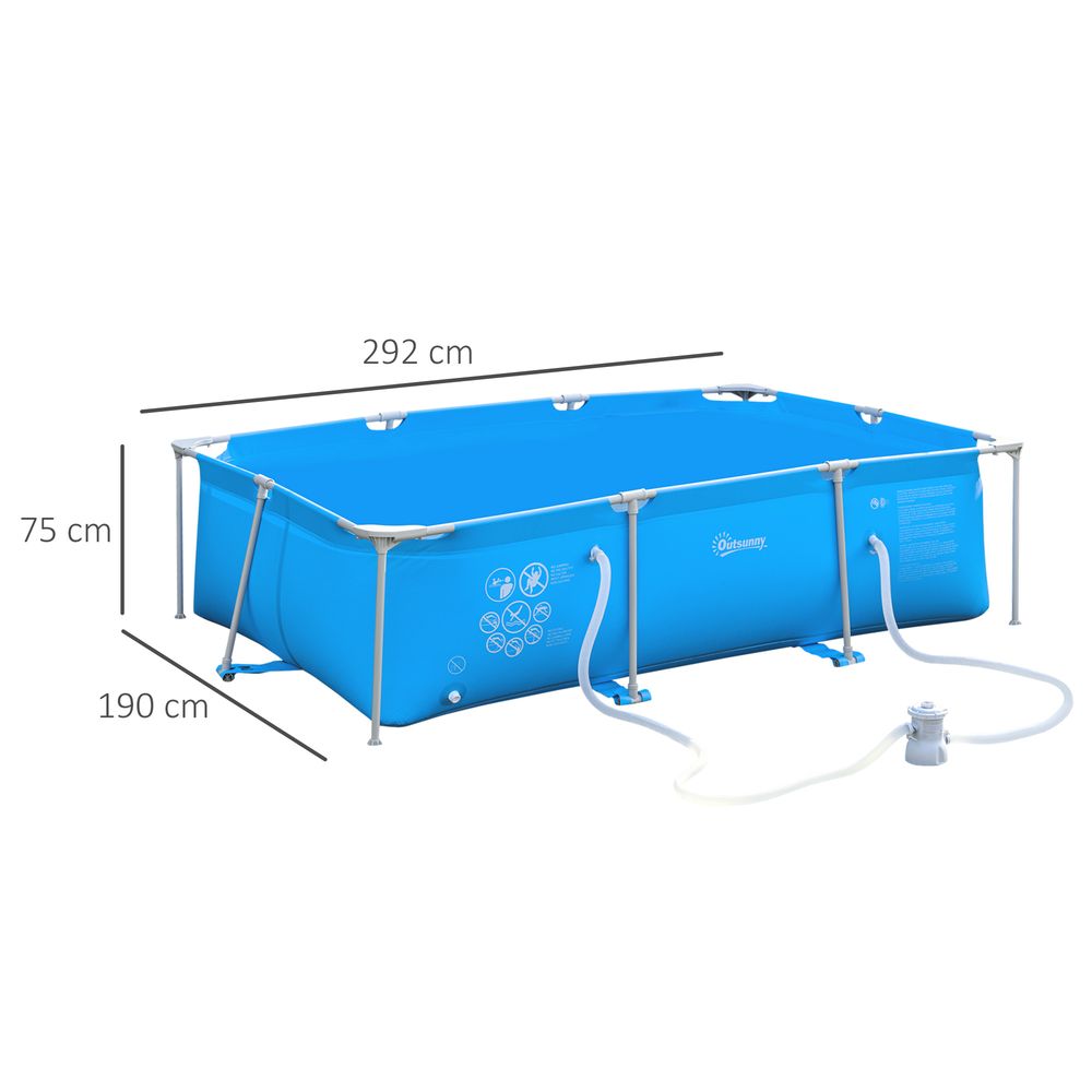 Premium Steel Frame Pool & Filter Pump Kit - Rust Resistant & Easy to Assemble - 315x225x75cm Blue