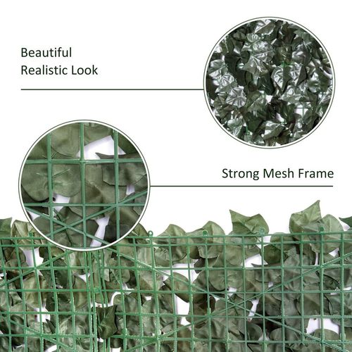 Outsunny Artificial Leaf Hedge Panel Garden Fence Privacy Screen 1.5m x 3m