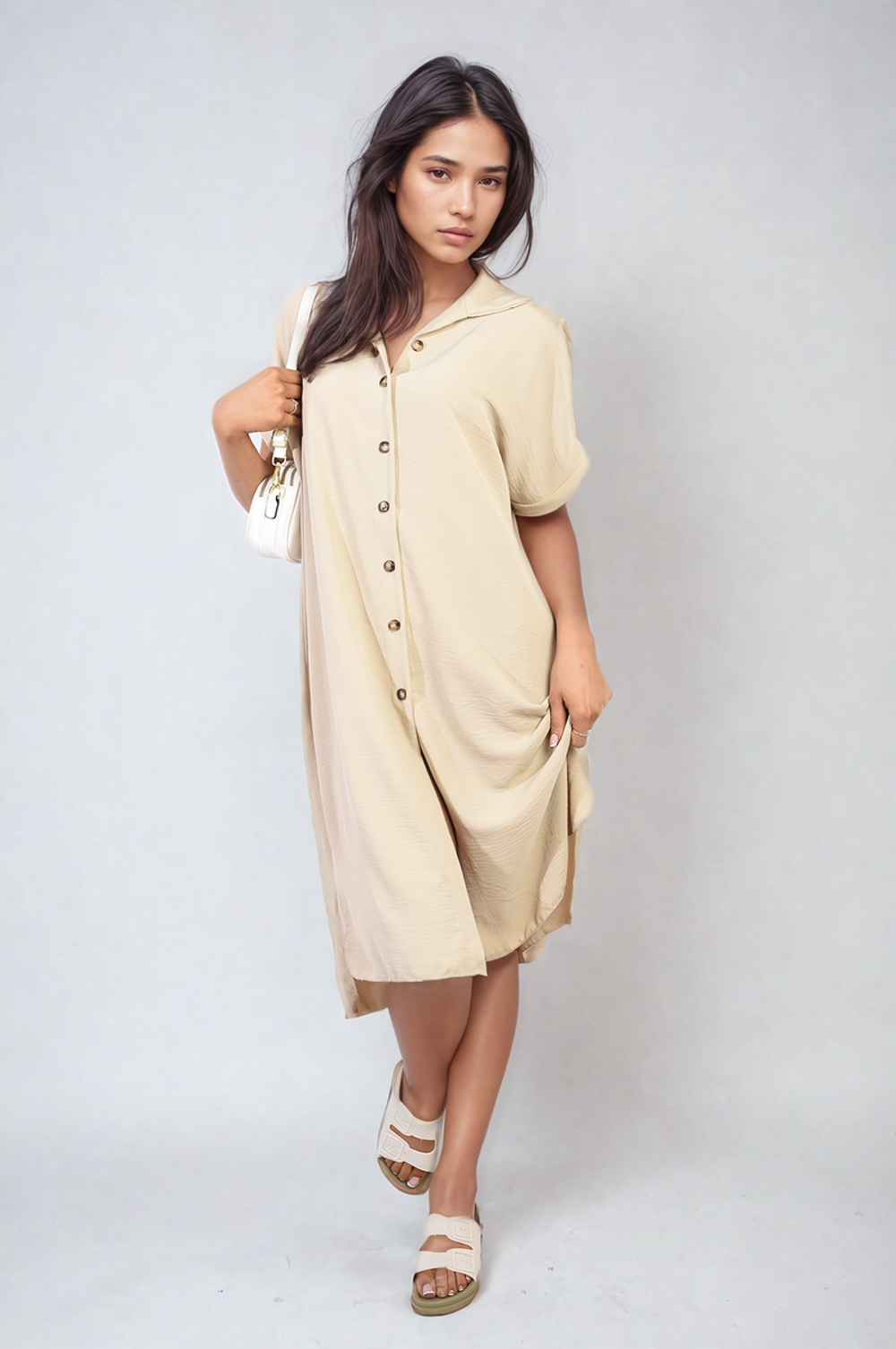 Effortless Style: Julianna Button Front Shirt Dress - Perfect for Summer!
