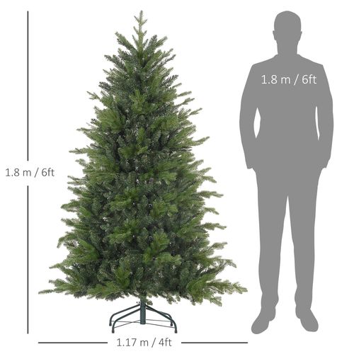 HOMCOM 5 Ft Artificial Christmas Tree with Metal Base, Hinged Branches