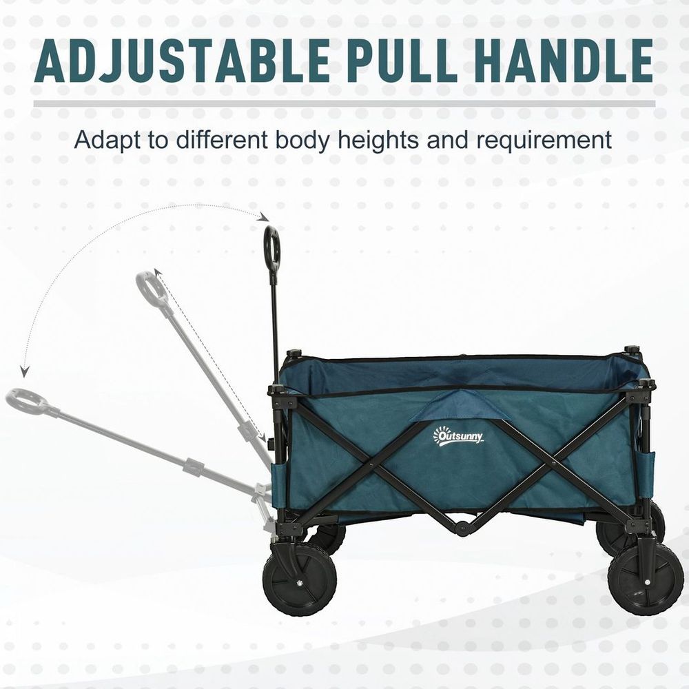 Foldable Pull Along Cart: Spacious Cargo Wagon Trailer for Beach & Garden, High Quality
