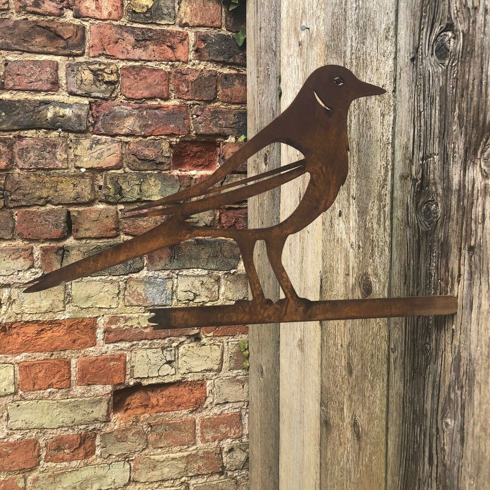 Rusty Metal MAGPIE Garden BIRD sign decoration feature