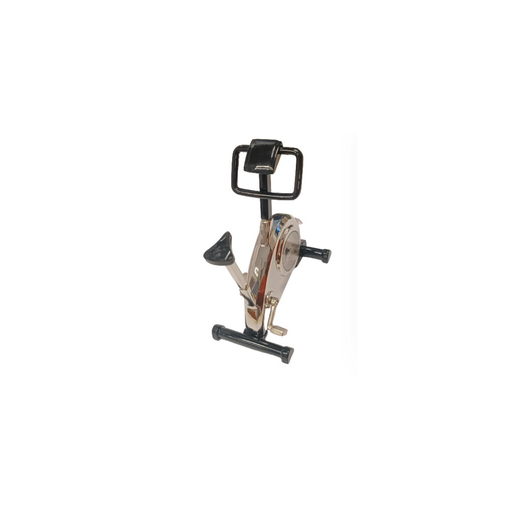 Miniature Clock Silver Plated Metal Gym Exercize Bike Equipment Solid Brass IMP1093 - CLEARANCE NEEDS RE-BATTERY