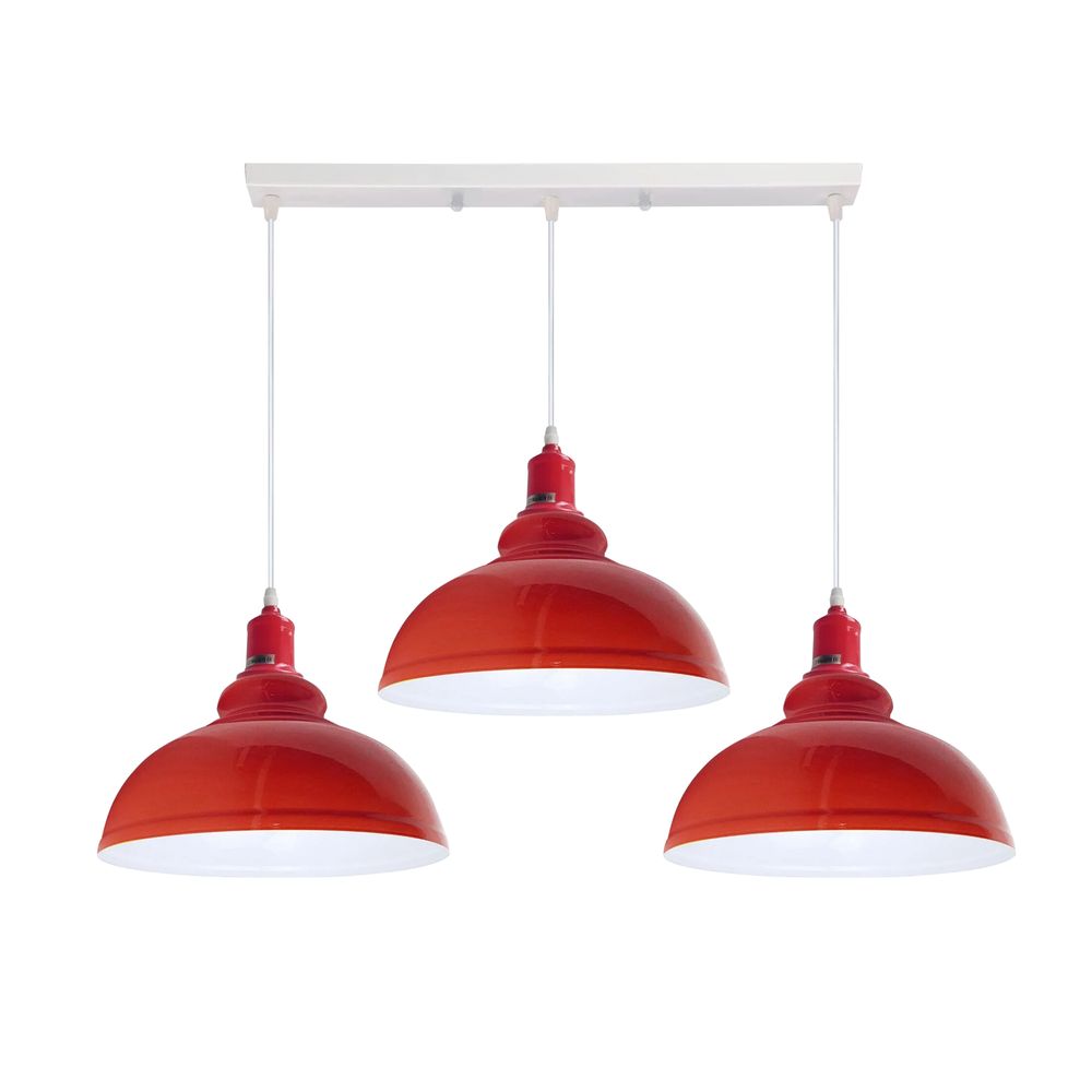 Industrial Vintage Loft Kitchen Bar 3 Lights Fittings Ceiling Curvy Metal E27