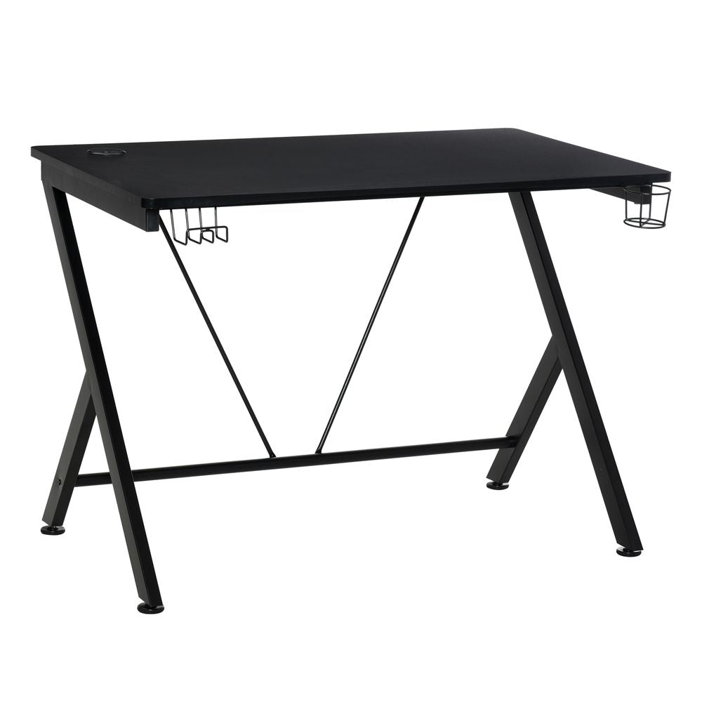 Gaming Desk Computer Table Metal Frame  Black