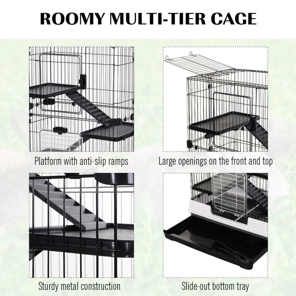 3 Tier Small Animal Cage Pet Play House for Rabbits Ferret Chinchilla W/ Ramp