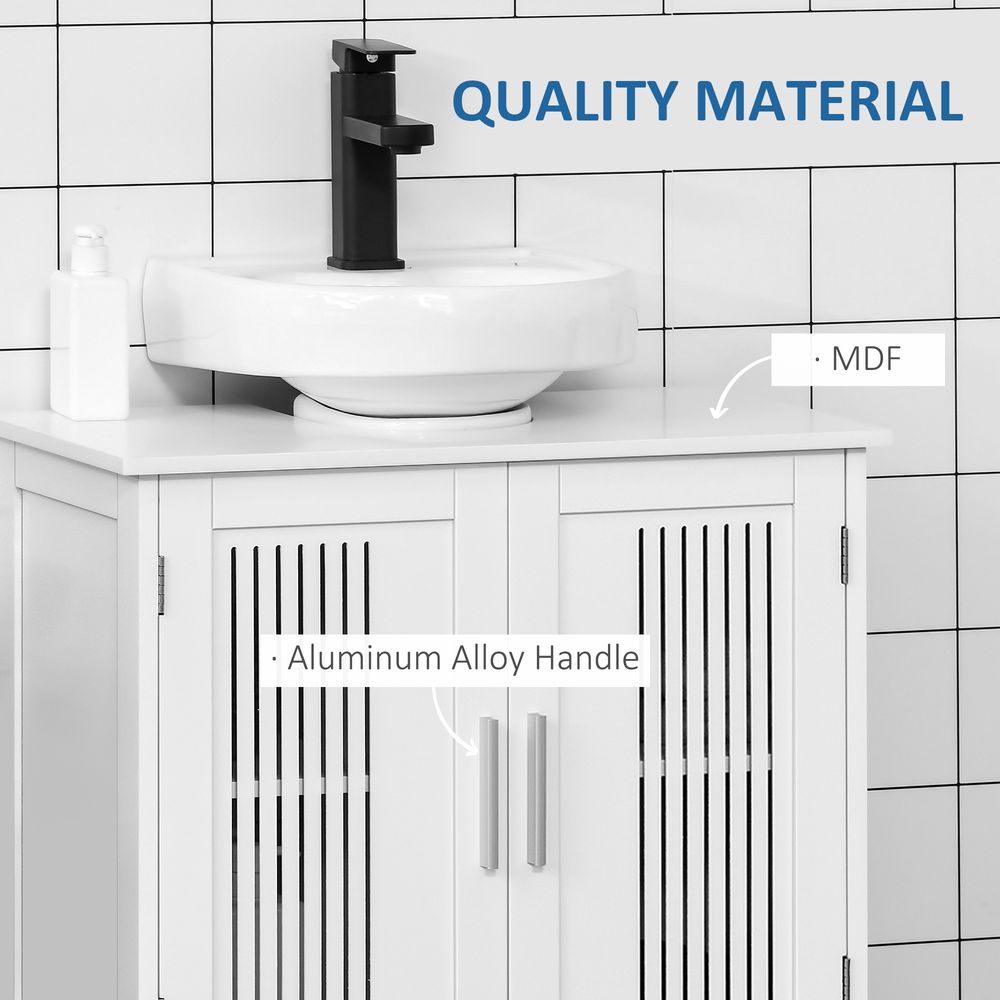 Space-Saving Under Sink Cabinet: 2-Door Bathroom Vanity, White - High Quality & Stylish Design