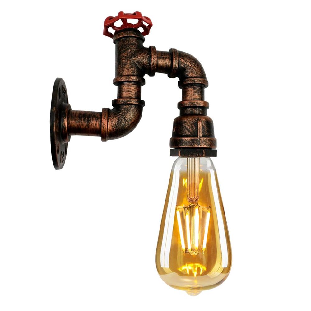 Industrial E27 Rustic Water Pipe Wall Light Fitting Industrial Sconce~2886