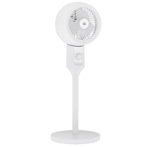 HOMCOM 9 Inch Air Circulator Fan 70° Oscillation Carry Handle Black White