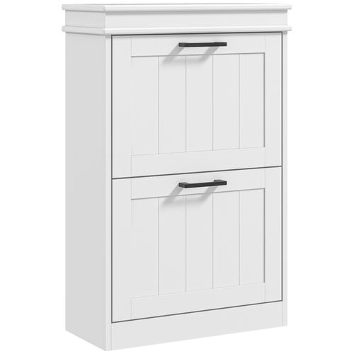 HOMCOM Slim Shoe Storage Cabinet with 2 Flip Drawers for Entryway