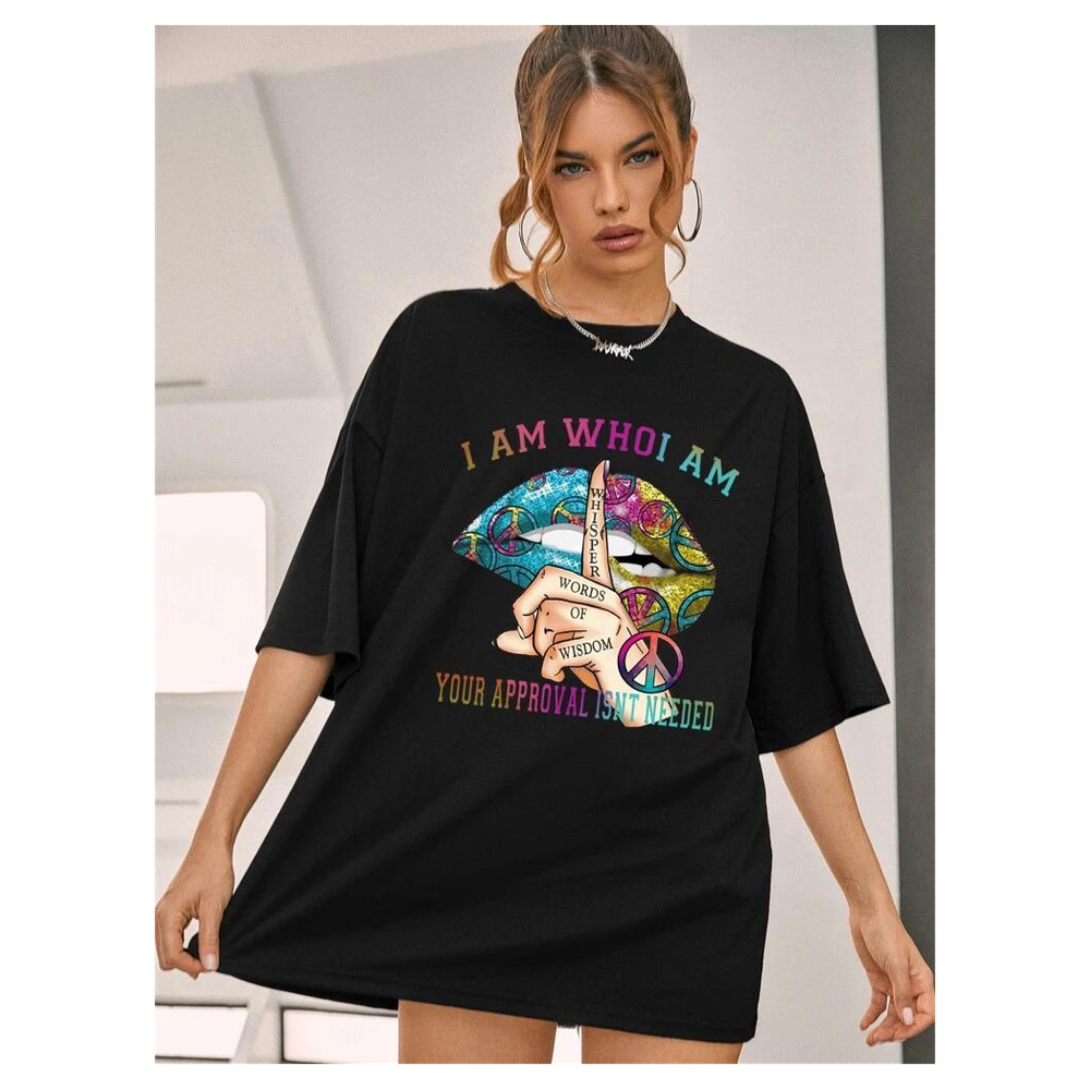 Ladies Whishper Words of Wisdom Oversized T Shirt Top