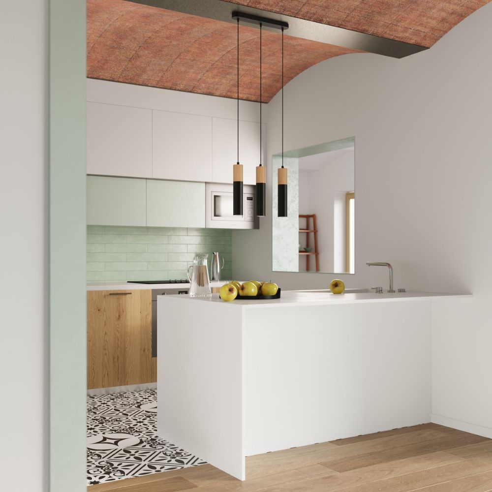 Pendant lamp steel, wood Pablo modern Design GU10