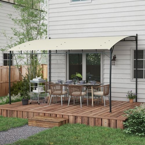 Outsunny 3 x 4m Metal Pergola, Outdoor Gazebo UV-Resistant, Cream White
