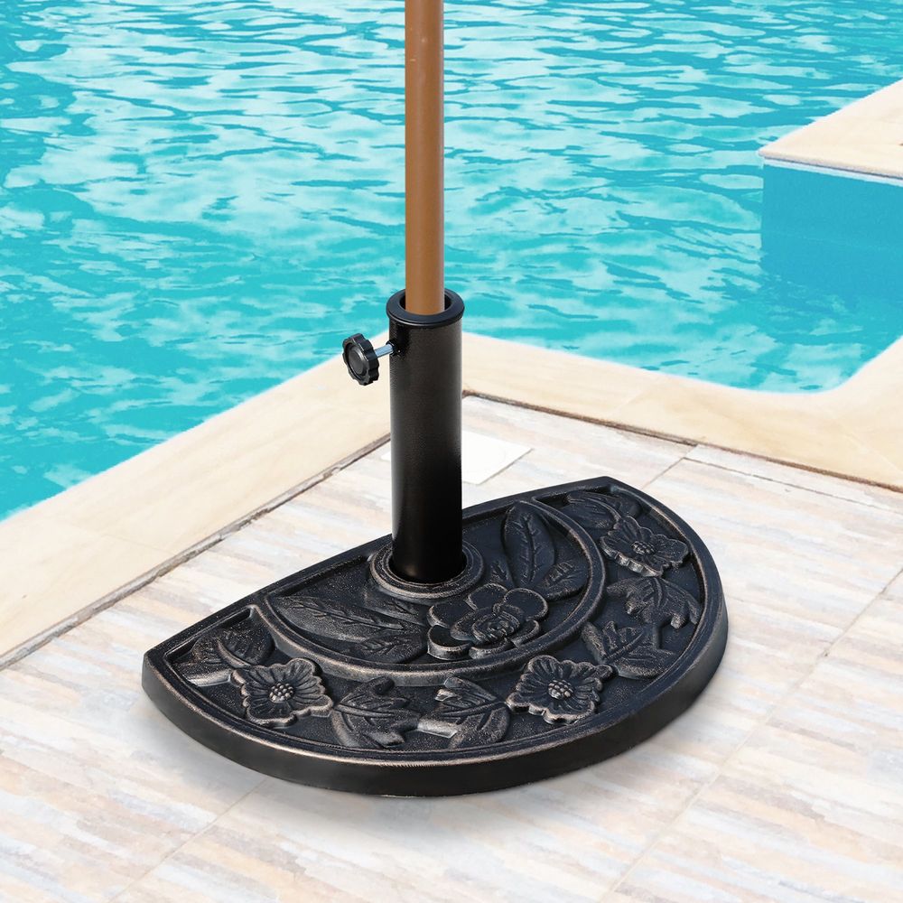 Heavy Duty Resin-Bronze Parasol Base | Sturdy & Secure | Perfect for Outdoor Umbrellas