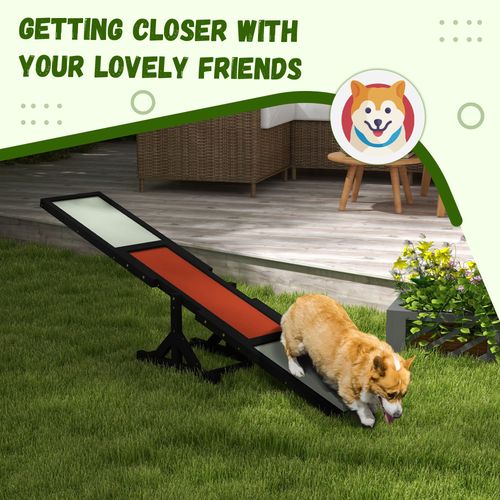 PawHut Wooden Pet Seesaw for Big Dogs with Anti-Slip Surface, Black