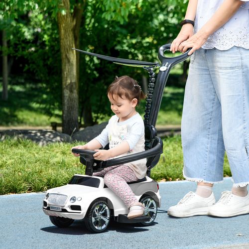 AIYAPLAY Bentley Bentayga Licensed Baby Push Car w/ Under Seat Storage - White