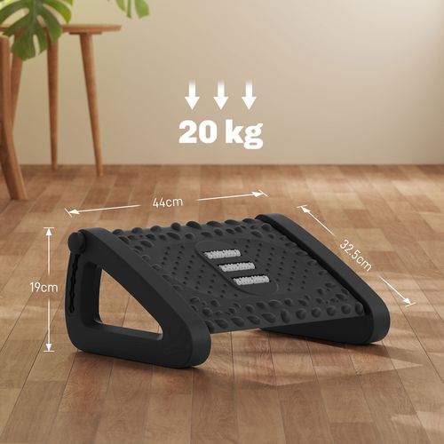 HOMCOM Non-Slip Foot Rest Under Desk Office Footrest with Adjustable Height