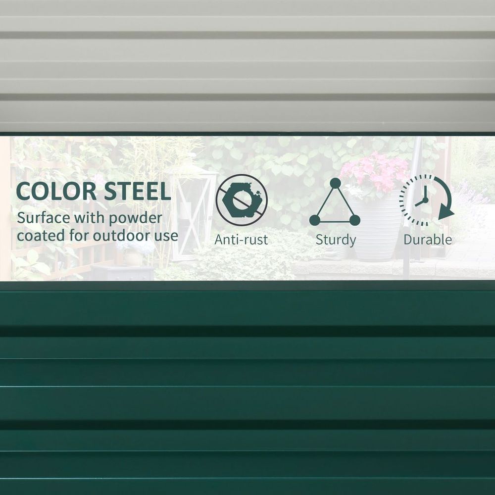 Outsunny 2-Pack Galvanized Raised Garden Bed - Easy Setup, Green - Superior Quality